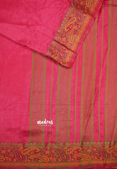Pink - Avantika - Soft semi Mysore silk with meenakari thread weaving border